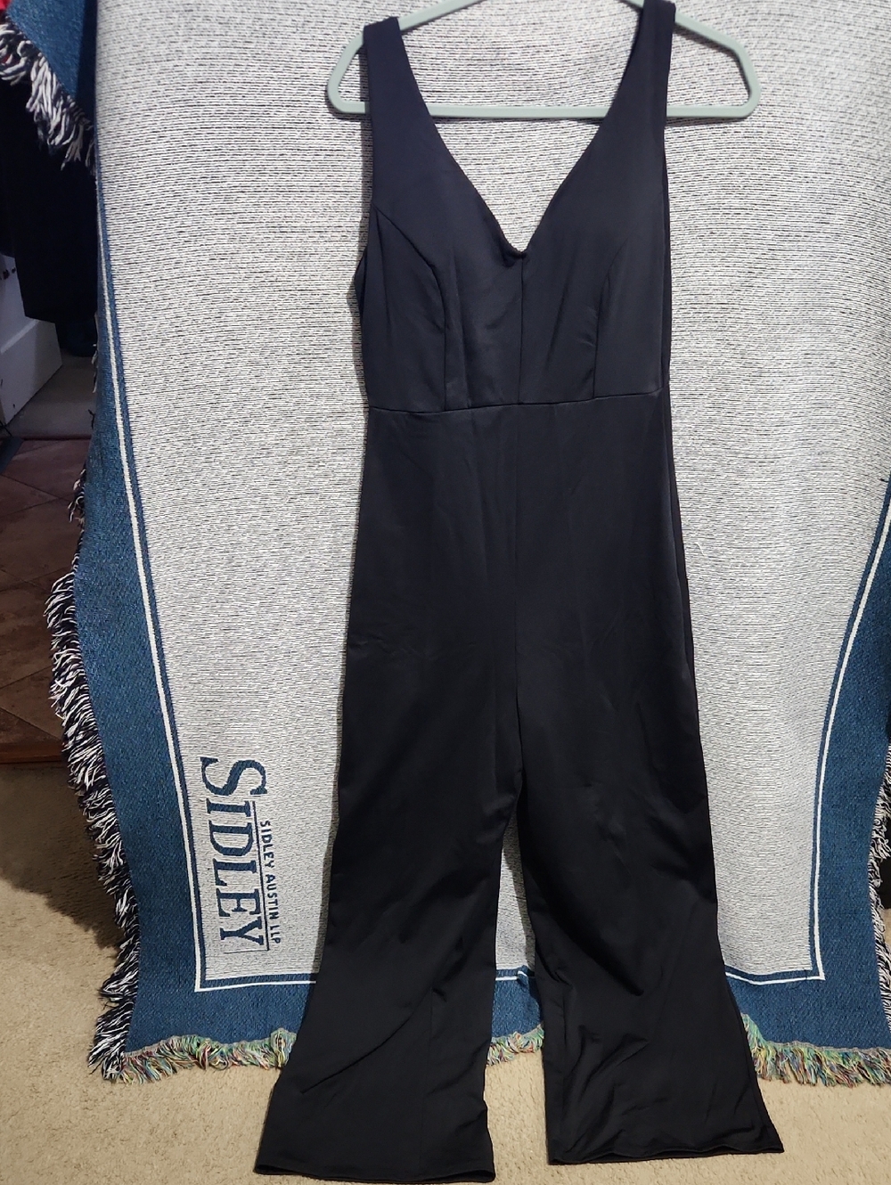 Popilush Women's Black V-Neck Jumpsuit with Built-in Shapewear